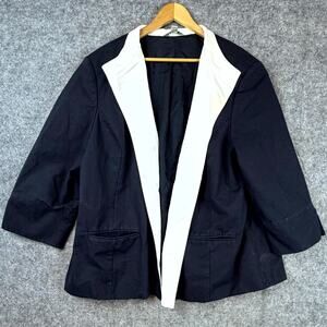 Austin Reed London New York Blazer Jacket Womens 24W Navy Blue Quiet Luxury Chic